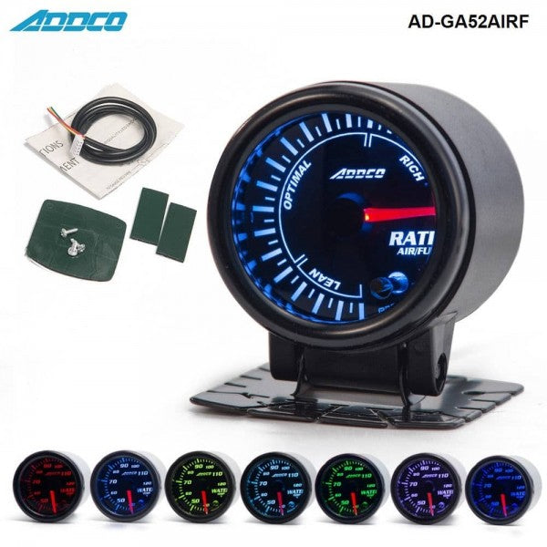 ADDCO - 52mm LED 7 Colour Universal Air / Fuel Ratio Gauge With Holder